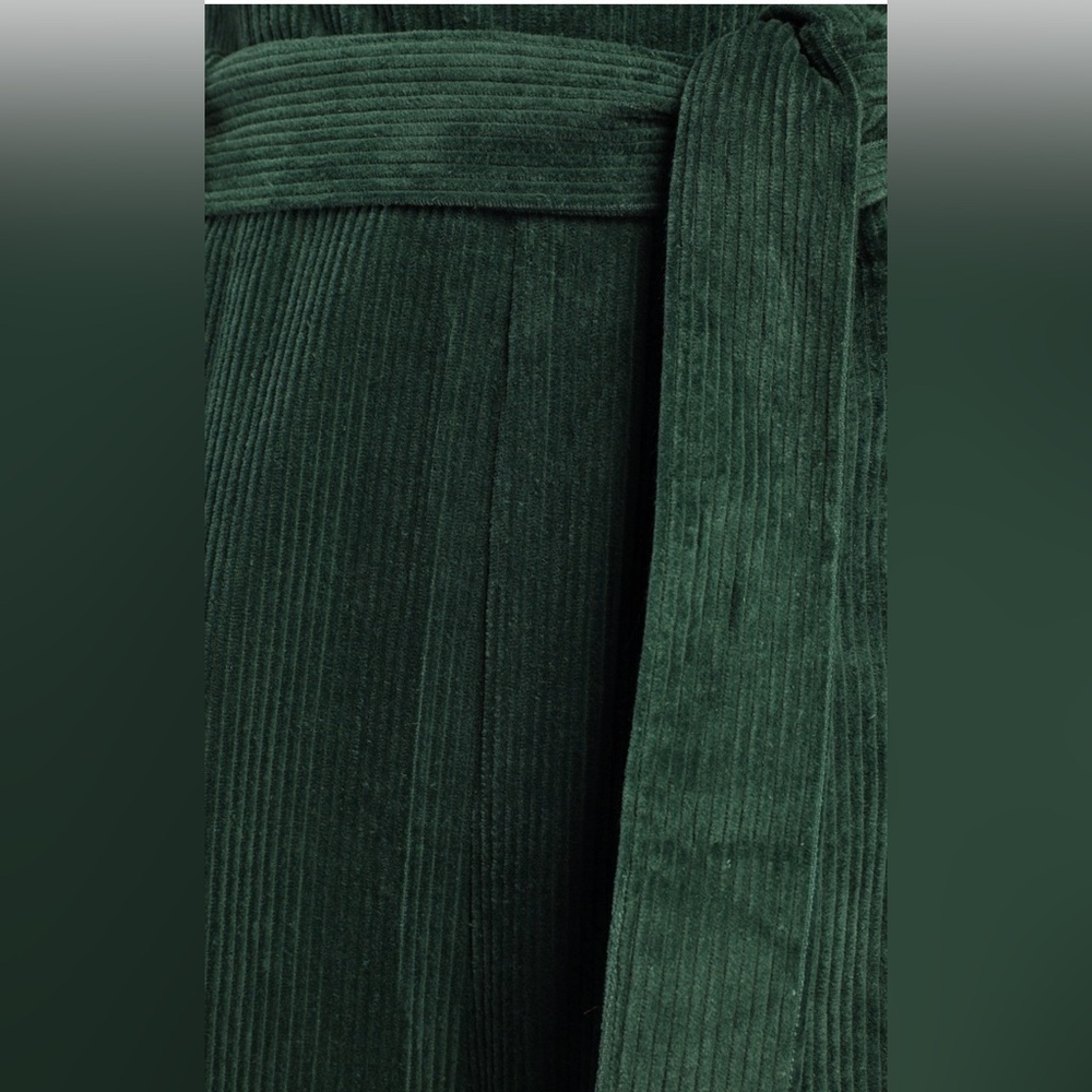 Lulus Green Corduroy Wide-Leg Jumpsuit NWT Women’s Small Belted - Picture 14 of 14